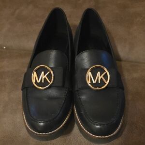 Michael Kors Black and Gold Loafers for Women